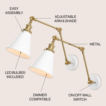 Rover 7" Adjustable Arm Metal LED Wall Sconce